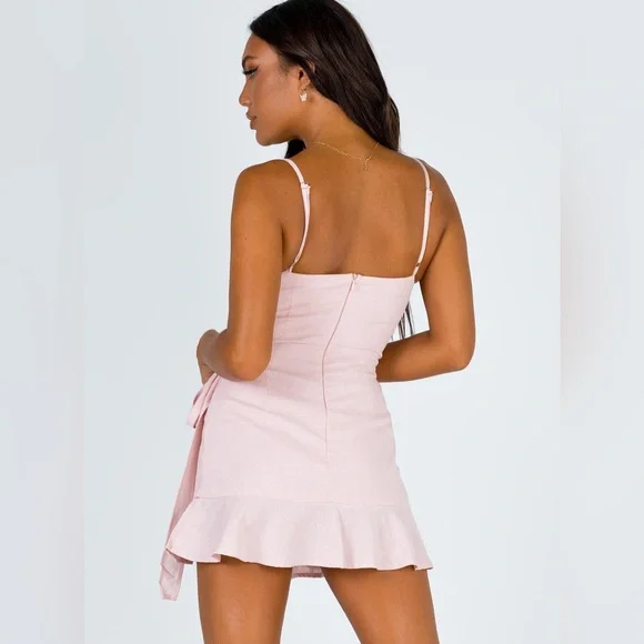 PRINCESS POLLY COTTAGE HILL MINI DRESS IN BLUSH - Picture 2 of 7